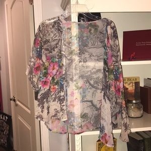 Sheer patterned cardigan